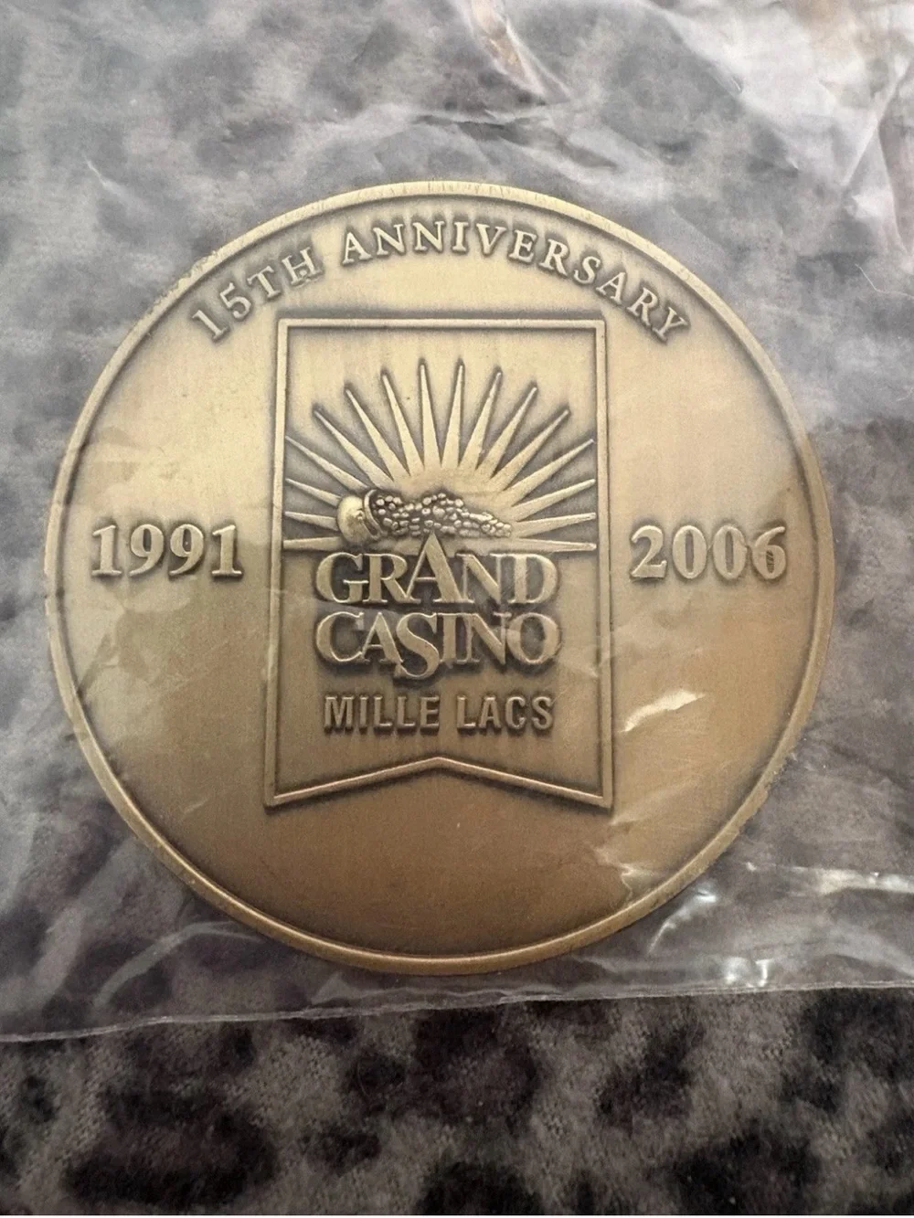 15th Anniversary Gold Commemorative Token - 1991-2006